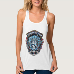 Camiseta Con Tirantes Calavera de la libertad cibernética patriótica Fut