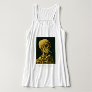 Camiseta Con Tirantes Calavera Vintage Fumando – Única Inspirada en Van