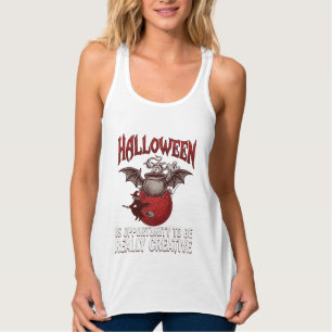 Camiseta Con Tirantes Caldero Alado de Murciélago de Halloween Bruja Vol