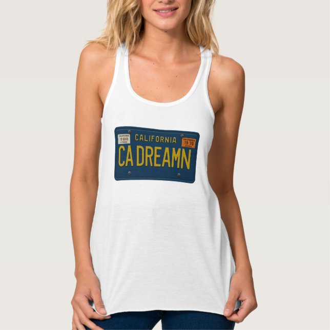 Camiseta Con Tirantes California Dreaming Retro 1969 Cali License Plate  (Anverso)