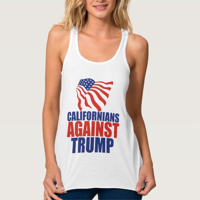 Camiseta Con Tirantes Californianos contra Trump (Anverso)