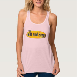 Camiseta Con Tirantes Calor y servicio de texto negro Gfx