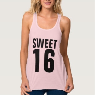 CAMISETA CON TIRANTES CAMISAS DE CUMPLEAÑOS PARA NIÑAS SWEET 16 DIECISÉI