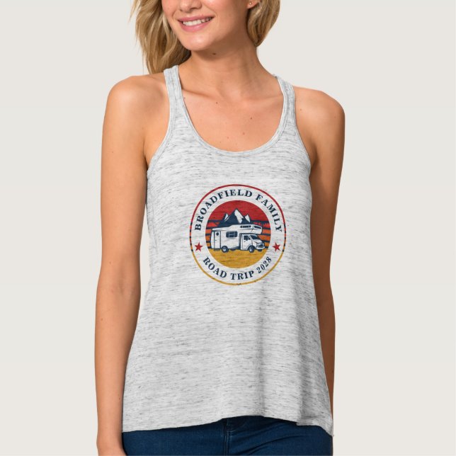 Camiseta Con Tirantes Camping de vacaciones familiares de RV Road Trip (Anverso)