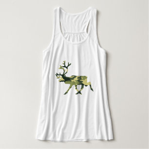 Camiseta Con Tirantes Camuflaje de bosques de renos/caribú/camo