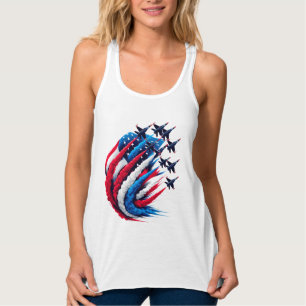 Camiseta Con Tirantes Canto de Racerback para Mujeres Patrióticas