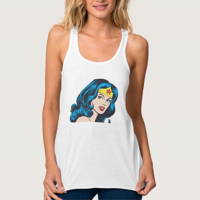 Camiseta Con Tirantes Cara de mujer maravilla (Anverso)