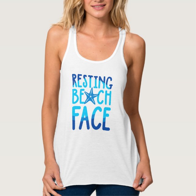 Camiseta Con Tirantes Cara de reclinación de la playa (Anverso)