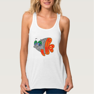 Camiseta Con Tirantes cartoon funny pescas anaranjado grey