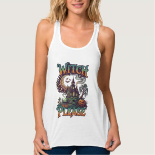 Camiseta Con Tirantes Casa Embrujada Bruja Por Favor Caldero de Luna Cre