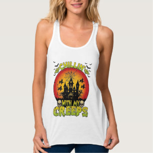 Camiseta Con Tirantes Casa Embrujada Chillin Creeps Halloween Brujas Sku