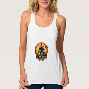 Camiseta Con Tirantes Casa Embrujada de Bruja Calabazas de Luna Llena