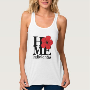 Camiseta Con Tirantes CASA Tank T Indialántico Rojo Hibiscus (Impresión 