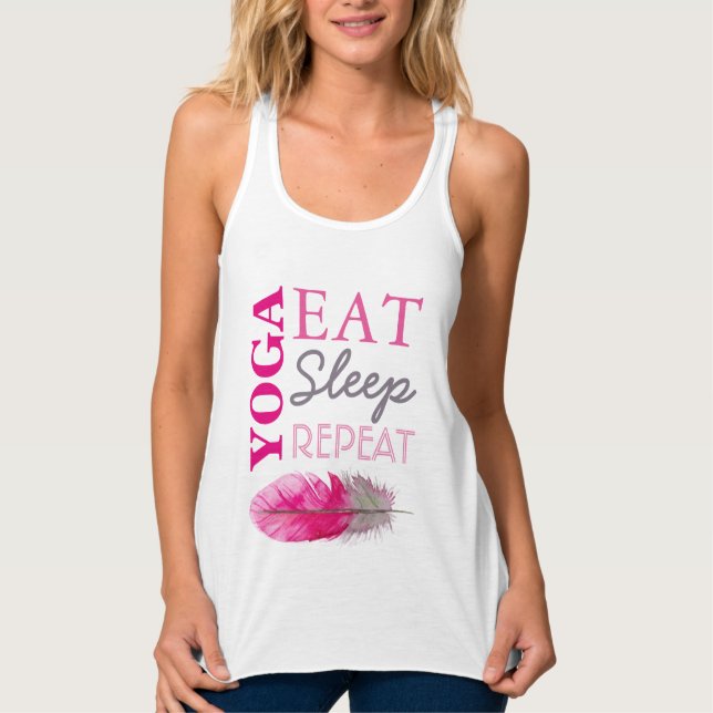 Camiseta Con Tirantes Casilla de repetición del sueño del yoga (Anverso)