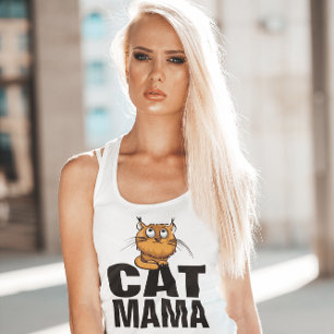 CAMISETA CON TIRANTES CAT MOM MAMA T-SHIRTS