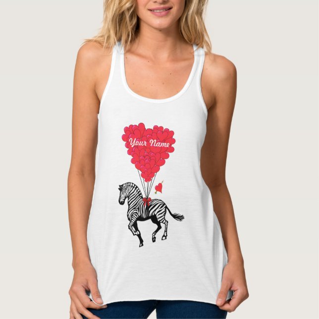 Camiseta Con Tirantes Cebra y corazón de amor (Anverso)
