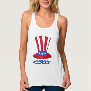 Camiseta Con Tirantes Celebrar el 4 de julio 4 Tío Sam Patriotic EEUU