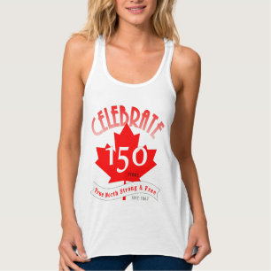 Camiseta Con Tirantes Celebre Canadá 150 años - todo el tanque del