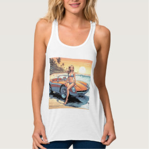 Camiseta Con Tirantes Chica con coche deportivo