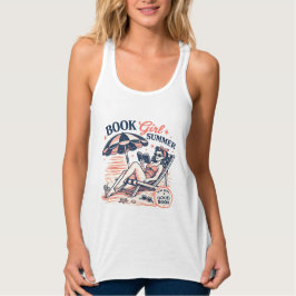 Camiseta Con Tirantes Chica de Libro de Lectura de Playa Retro Verano