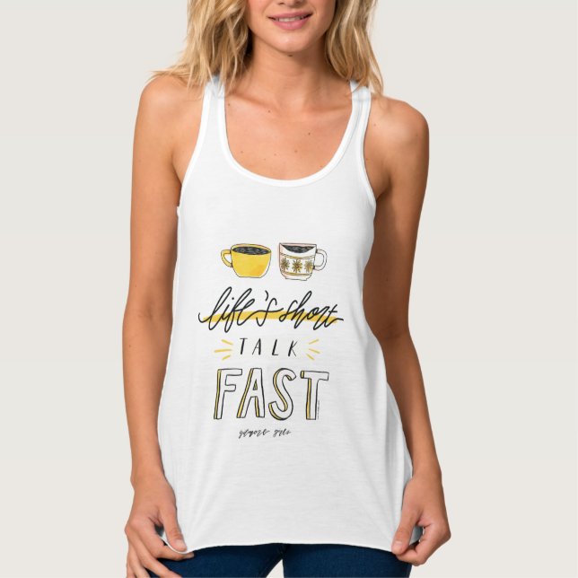 Camiseta Con Tirantes Chicas Gilmore | La vida habla rápido - café (Anverso)