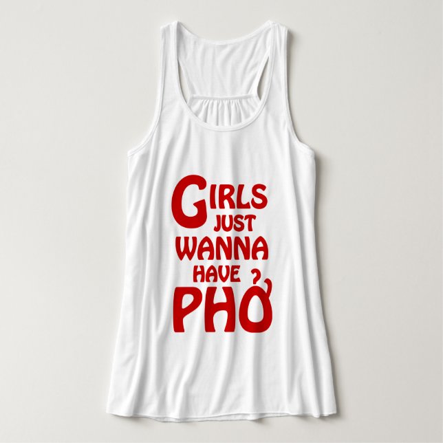 Camiseta Con Tirantes Chicas Solo Quieren Tener Phở (Diseño del anverso)