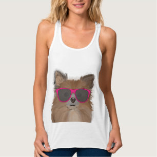 CAMISETA CON TIRANTES CHIHUAHUA CUTE PERRO CON SOMBRILLAS DE TOMA