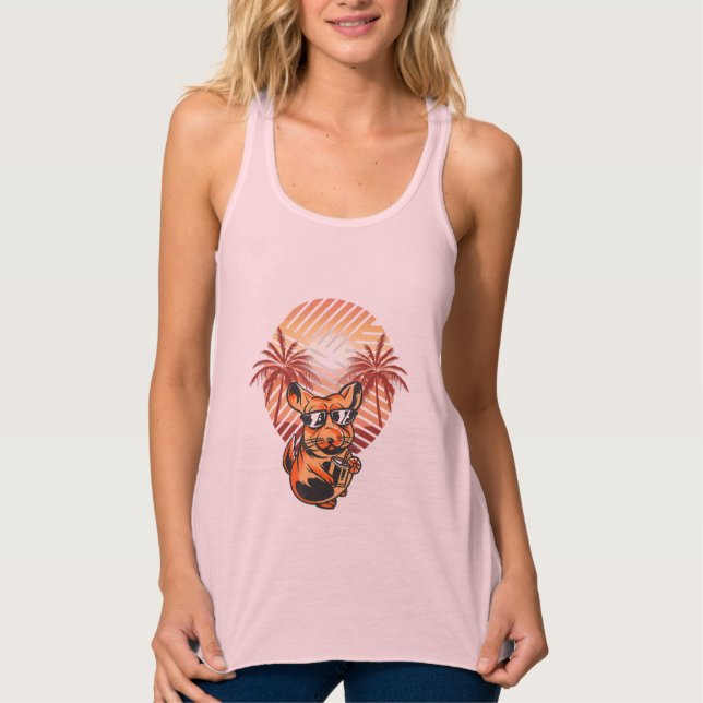 Camiseta Con Tirantes Chinchilla Summer Palm Vacation Chinchillas Propie (Anverso)