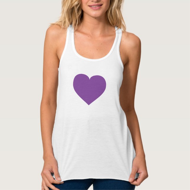 Camiseta Con Tirantes Cima del depósito de corazón púrpura (Anverso)