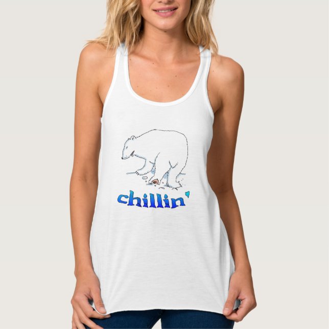 Camiseta Con Tirantes Cima del tanque Polar Bear Chillin (Anverso)