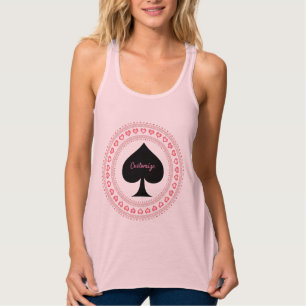 Camiseta Con Tirantes Círculo Corazones de negro Thunder_Cove