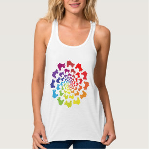 Camiseta Con Tirantes círculo del arco iris del rollerskate