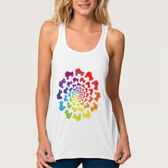 Camiseta Con Tirantes círculo del arco iris del rollerskate (Anverso)