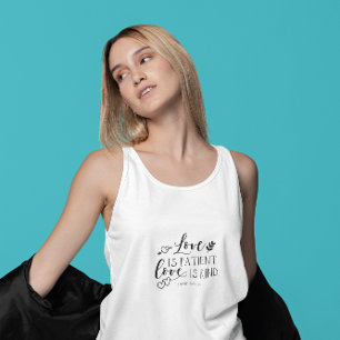 Camiseta Con Tirantes Cita bíblica inspiradora de mujer blanca superior