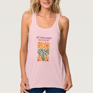 Camiseta Con Tirantes Cita de inspiración de flores floreciendo retro bo