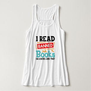Camiseta Con Tirantes Cita de rebelde divertida leo libros prohibidos