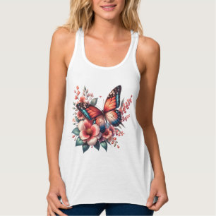 Camiseta Con Tirantes Clip de sublimación de mariposa de primavera-96284