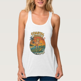 Camiseta Con Tirantes Coastal Lifestyle Gator Surfing - Retro Surf Beach