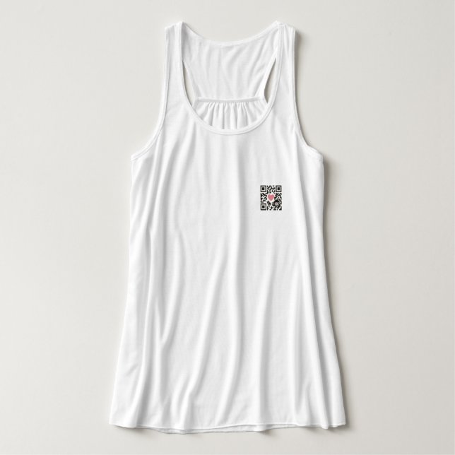 Camiseta Con Tirantes Código de amor QR (Diseño del anverso)