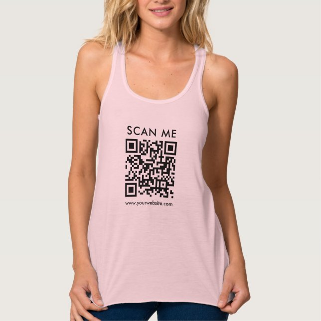 Camiseta Con Tirantes Código QR de doble cara Escándame Mujeres Blandas  (Anverso)