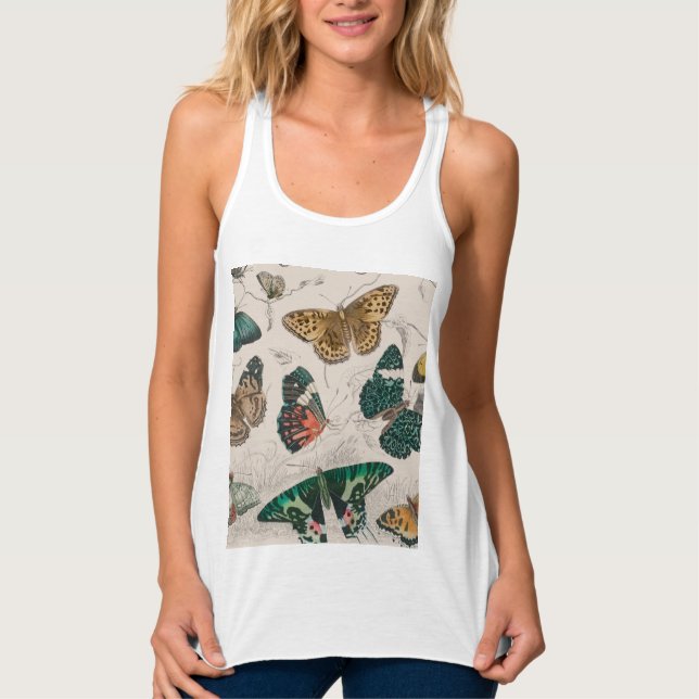 Camiseta Con Tirantes Colección de mariposa Mariposas antiguas (Anverso)
