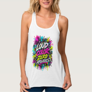 Camiseta Con Tirantes Colorido ruidoso sin disculpas Graffiti Neon