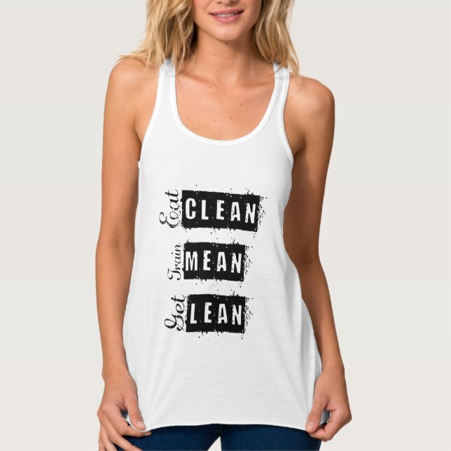 Camiseta Con Tirantes Coma Limpio, Tren Significado, Consigue El Tank De (Anverso)