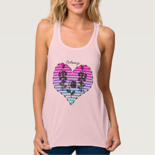Camiseta Con Tirantes Corazón de alambre de púas Rosas negros deseosos T