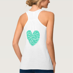 Camiseta Con Tirantes Corazón de calavera turquesa