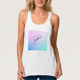 Camiseta Con Tirantes Corazón de la hermana y colores pastel