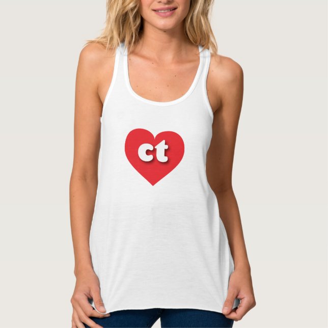 Camiseta Con Tirantes Corazón rojo de Connecticut - Me encanta (Anverso)