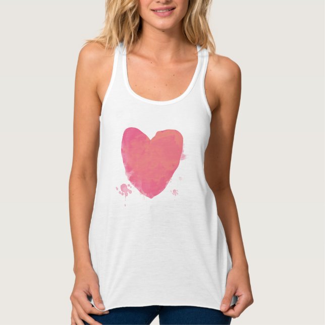 Camiseta Con Tirantes Corazón rosado (Anverso)