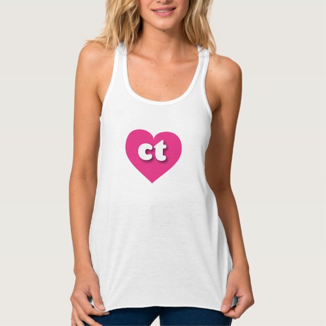 Camiseta Con Tirantes Corazón rosado caliente de Connecticut - Me encant (Anverso)