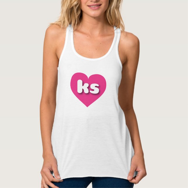 Camiseta Con Tirantes Corazón rosado caliente de Kansas - Amo a los (Anverso)